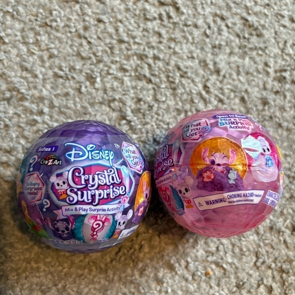 Disney Crystal Surprise Mix & Play Activity Set - Purple and Pink NEW Bundle